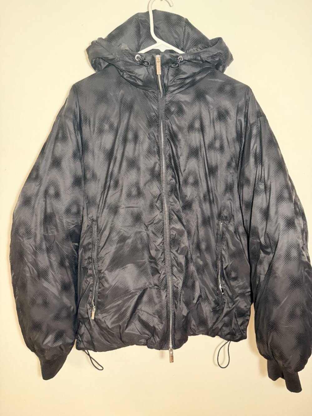 A|X Armani Exchange Men's Black Puffer Jacket Hooded Zip Up Coat